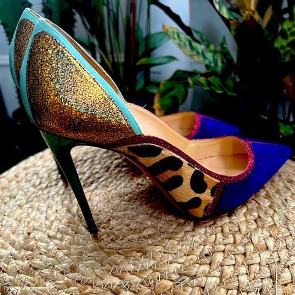 Serianina Pointed-Toe 100mm Red Sole Pump, Multi - Picture 3 of 9